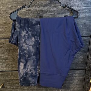 lululemon athletica Navy and Tie-Dye Cropped Pants